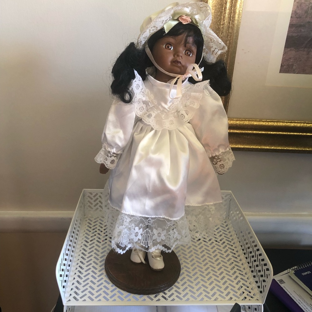 Vintage black porcelain doll